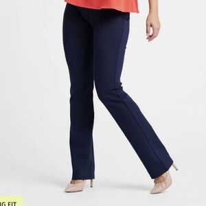 Betabrand Navy Classic Dress Pant Yoga Pants Straight Leg Petite
